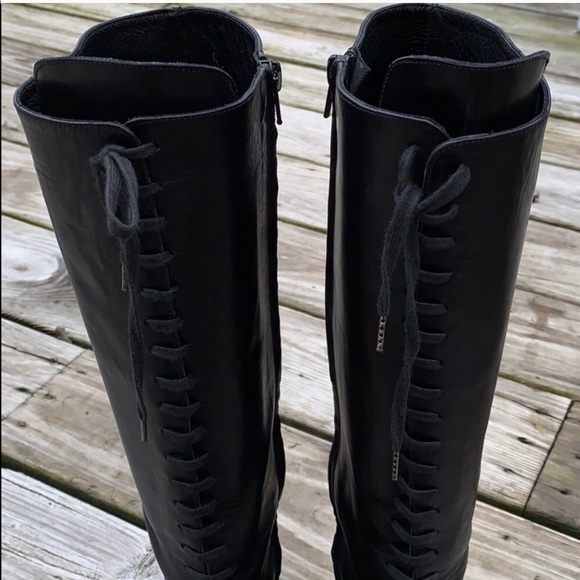 Barney’s New York tall black zip 39 combat boots - Picture 3 of 7